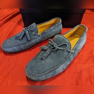 Harold Tassel Corsair Calf Suede Blue Loaf Shoes